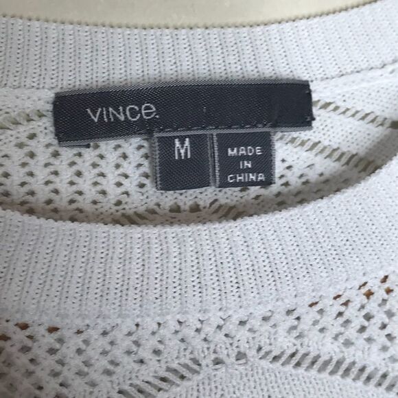 Vince Sz M White Perforated Sweater - Picture 3 of 6